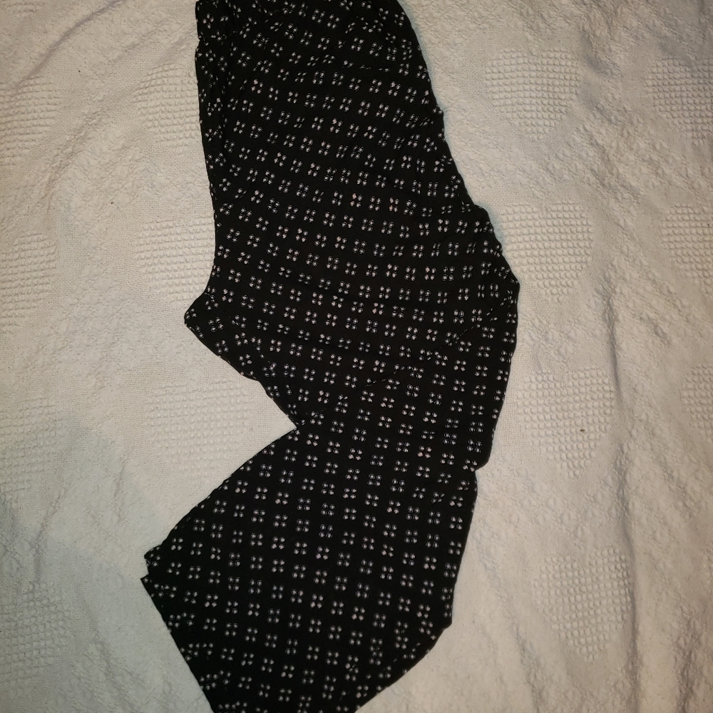 Woman Within Rayon Pants--Black with Tan Squares